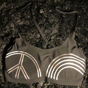 NWOT!!Black Peace and Rainbow Free People Bralette
